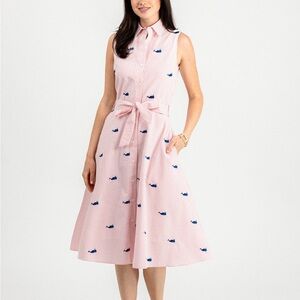 Kiel James Patrick Pink Midi Dress with Blue Whale Accents